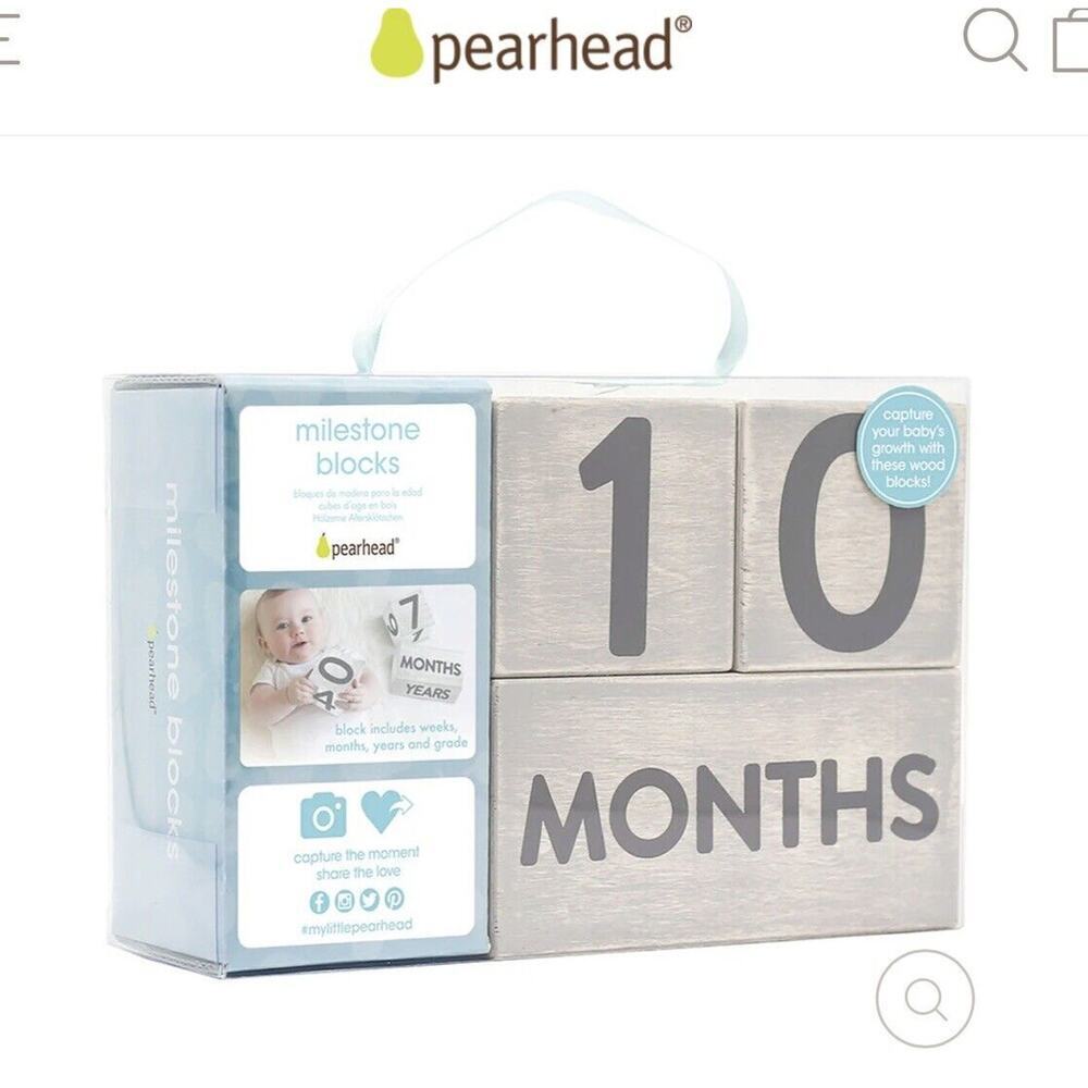 New in box Pearhead wooden milestone blocks for pictures/decor Great gift!!